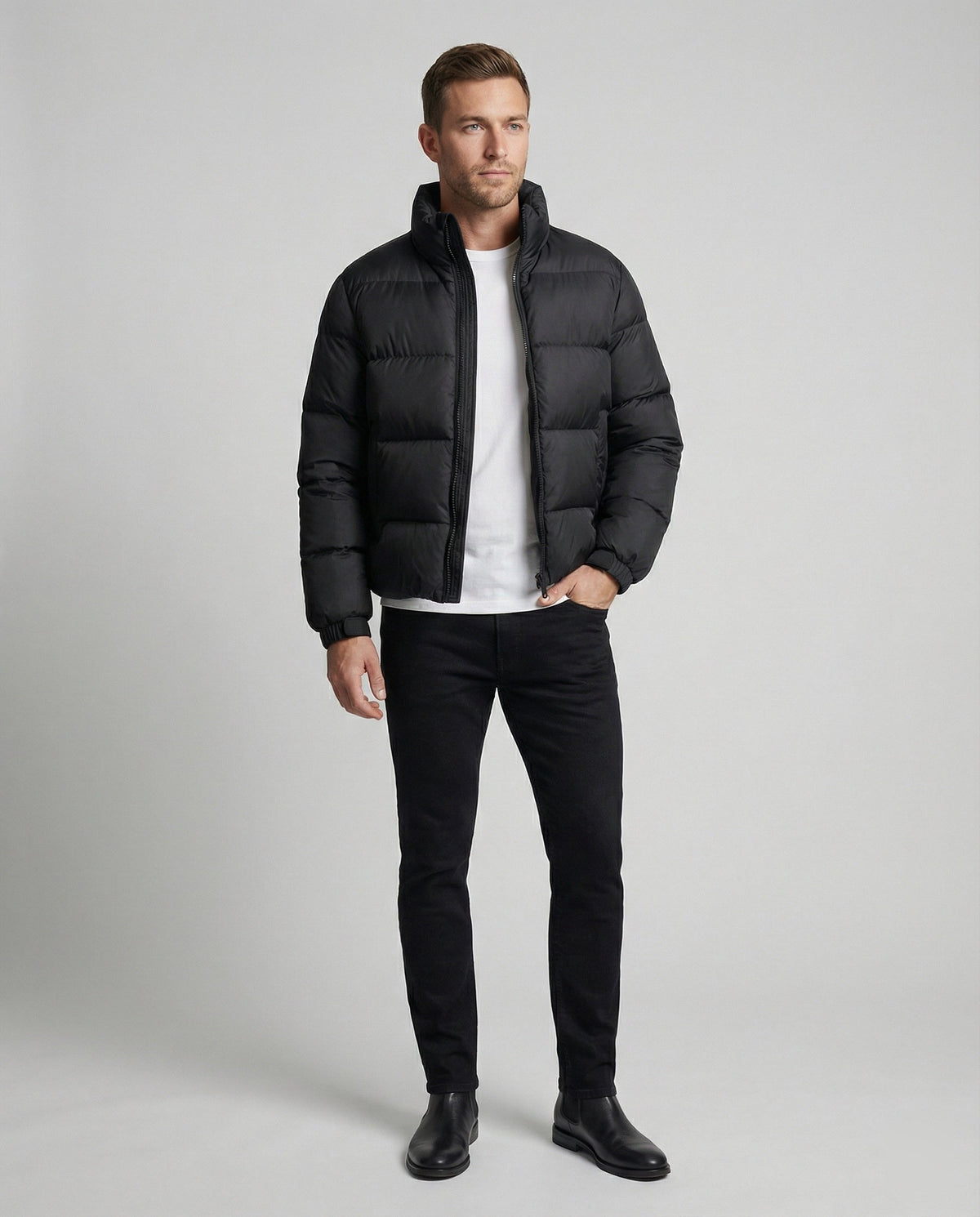 Men's Winter Down Puffer Jacket, Hooded
