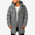 Men's Winter Hooded Long Coat with Pockets