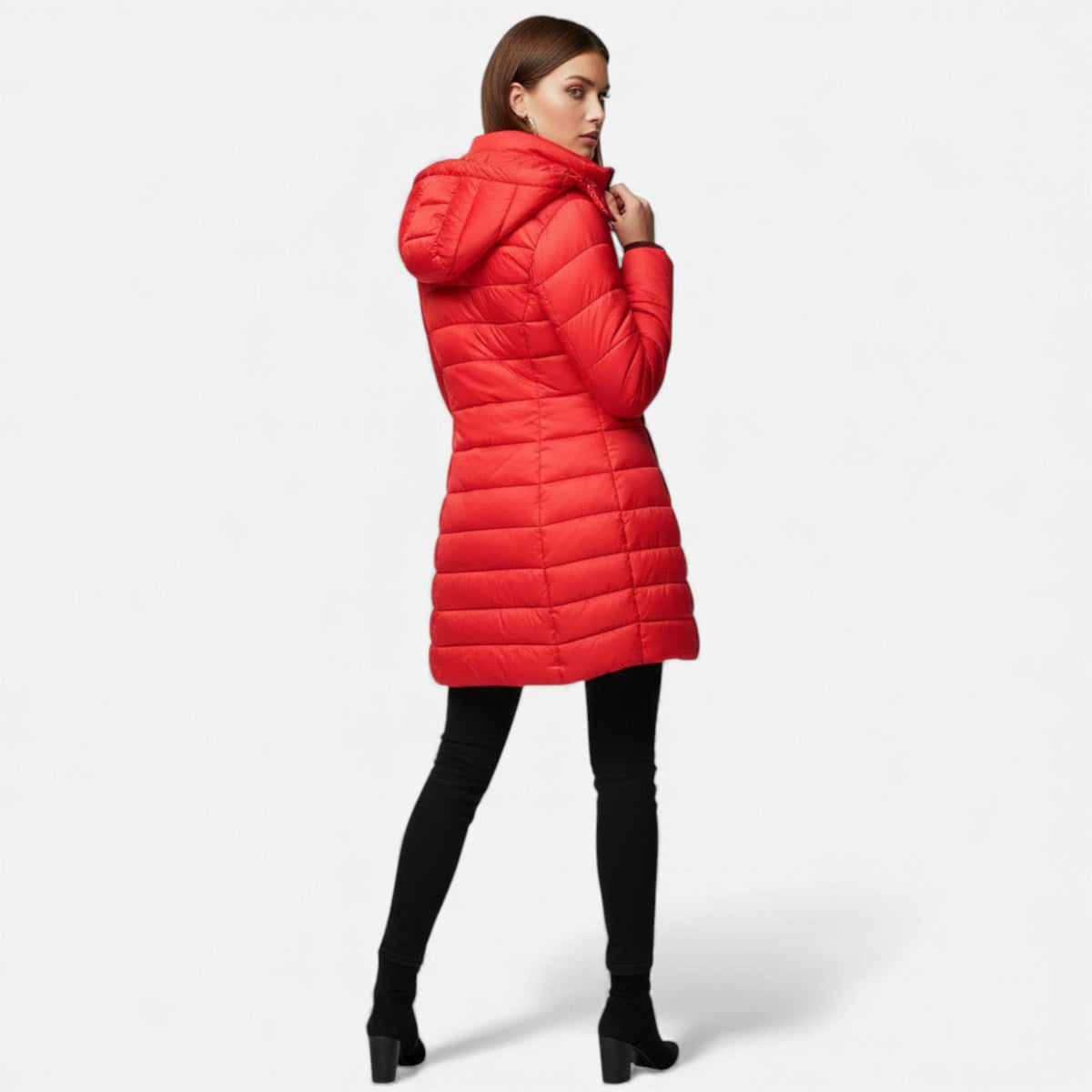 Valmonti Women's Winter Puffer Jacket, Quilted Mid-Length
