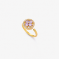Gold Sapphire Floral Ring
