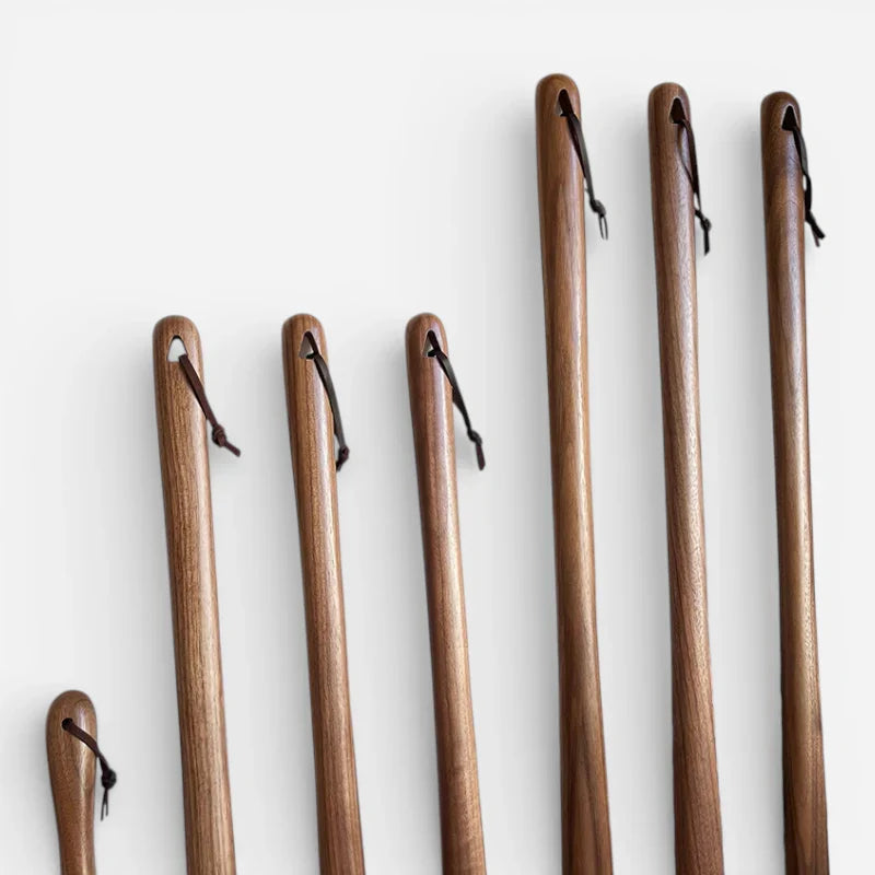 Premium Wooden Shoe Horn – Heel Comfort & Multiple Sizes