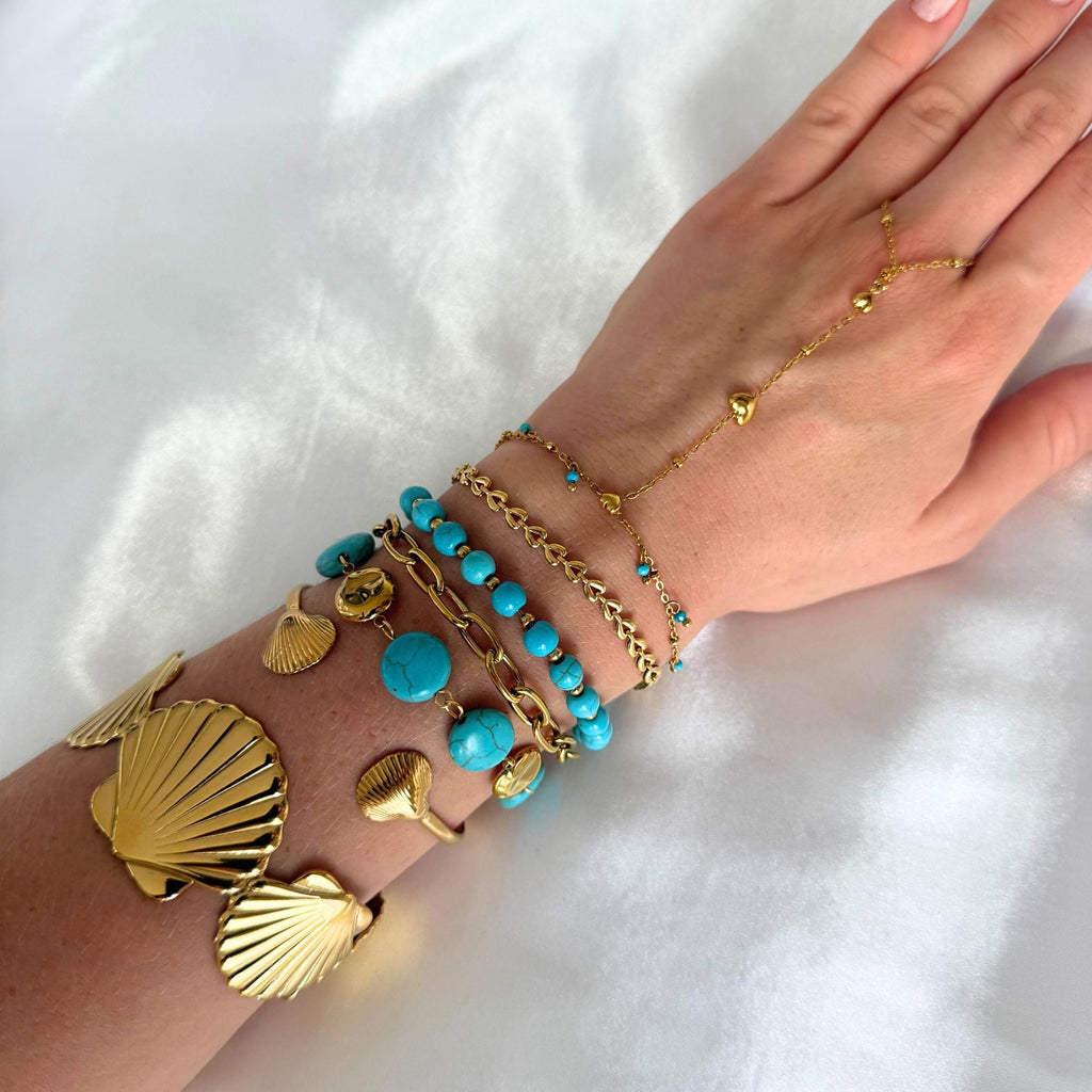 Maeve Heartline Ring Bracelet | 18K Gold-Plated