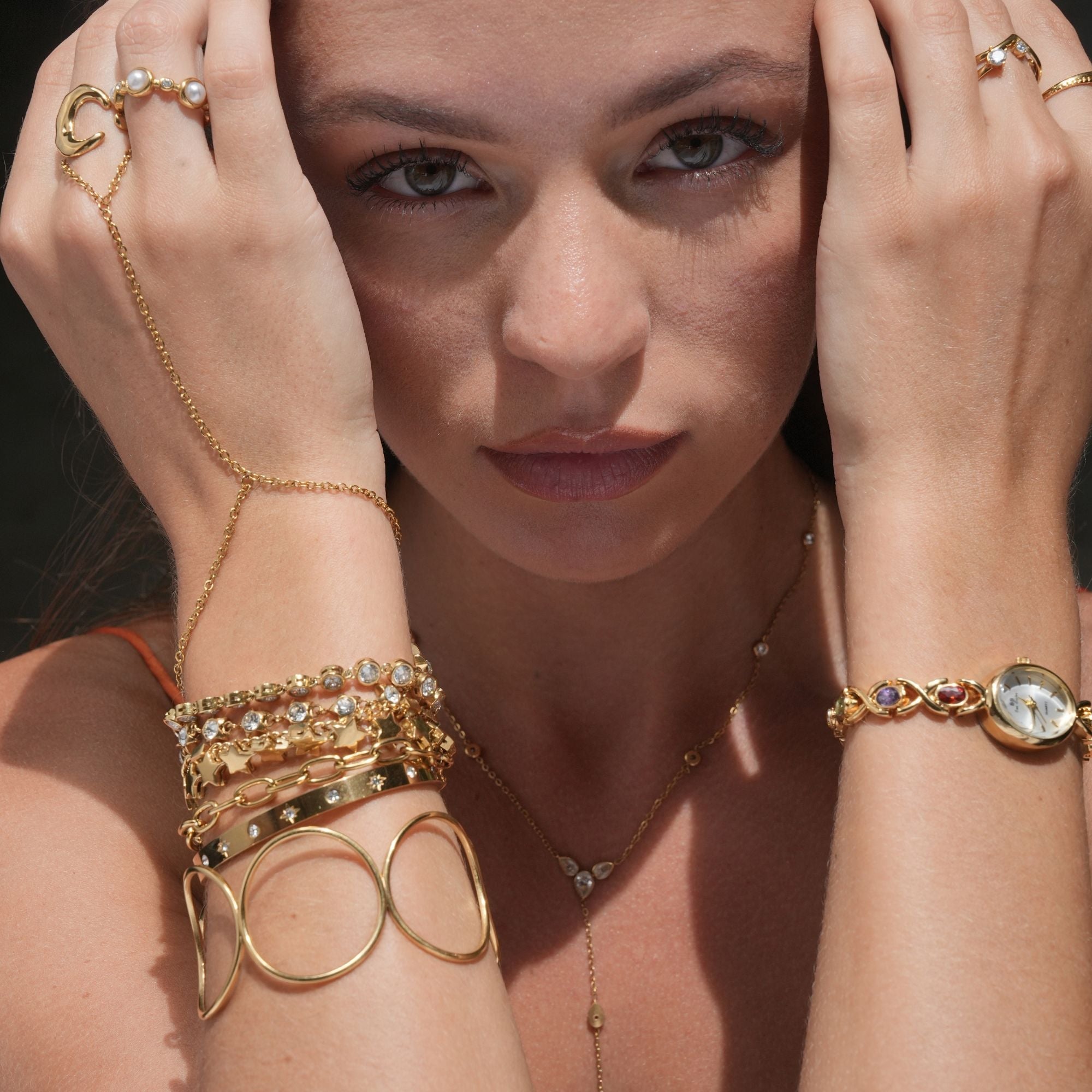 Astra Star Cuff Bracelet | 18K Gold-Plated