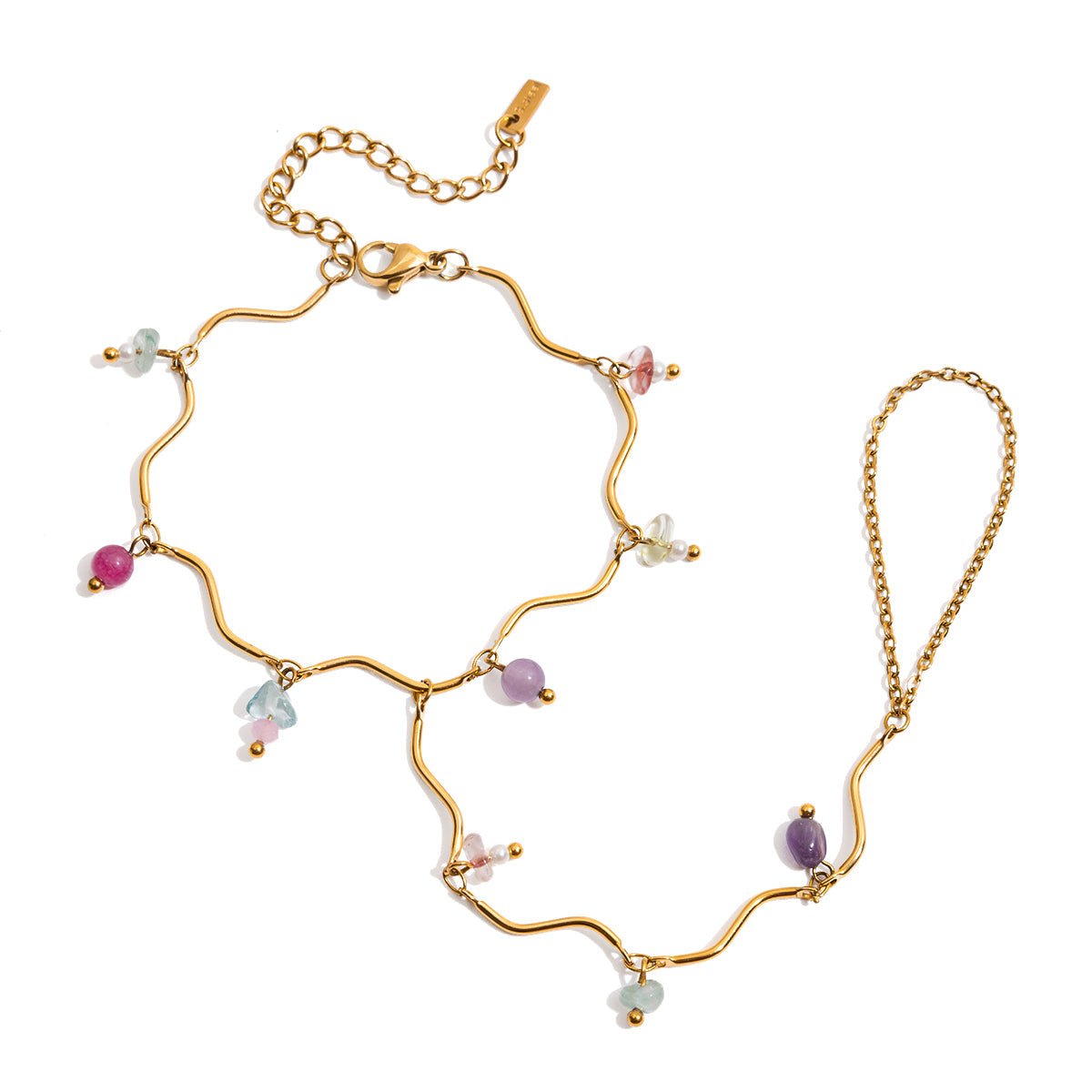 Giselle Wave Ring Bracelet | 18K Gold-Plated