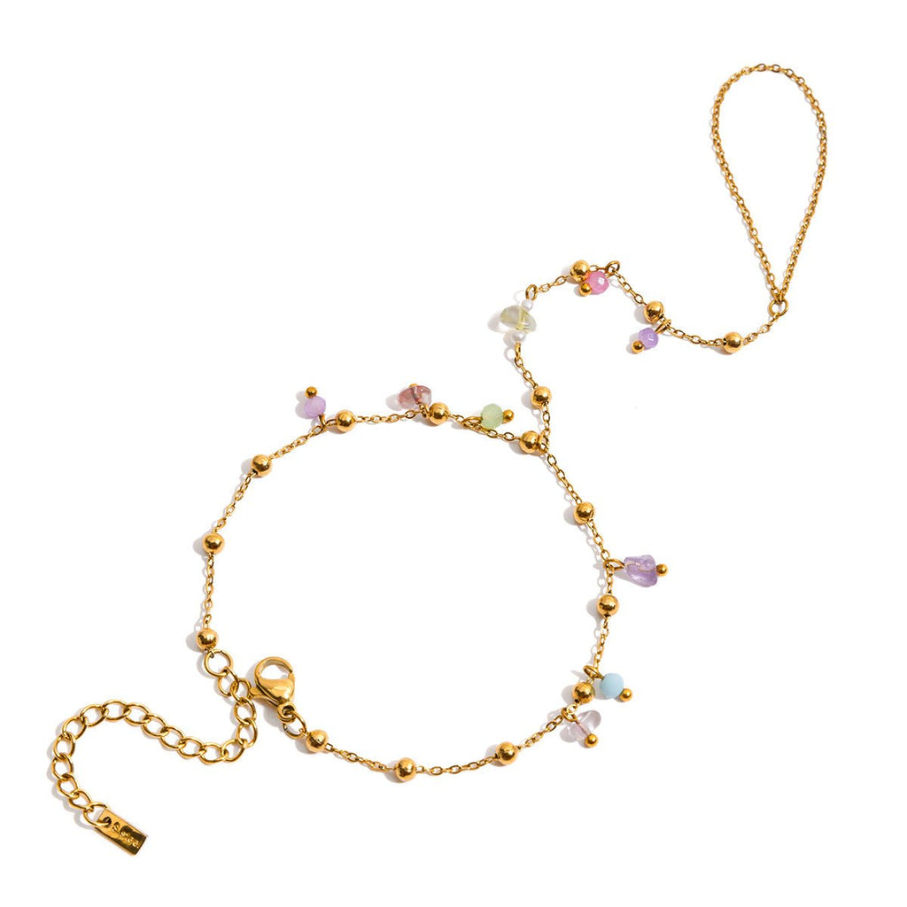 Isabelle Gem Ring Bracelet | 18K Gold-Plated