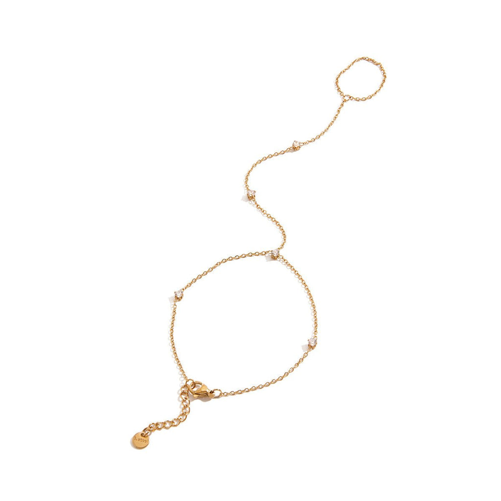 Ramona Crystal Ring Bracelet | 18K Gold-Plated