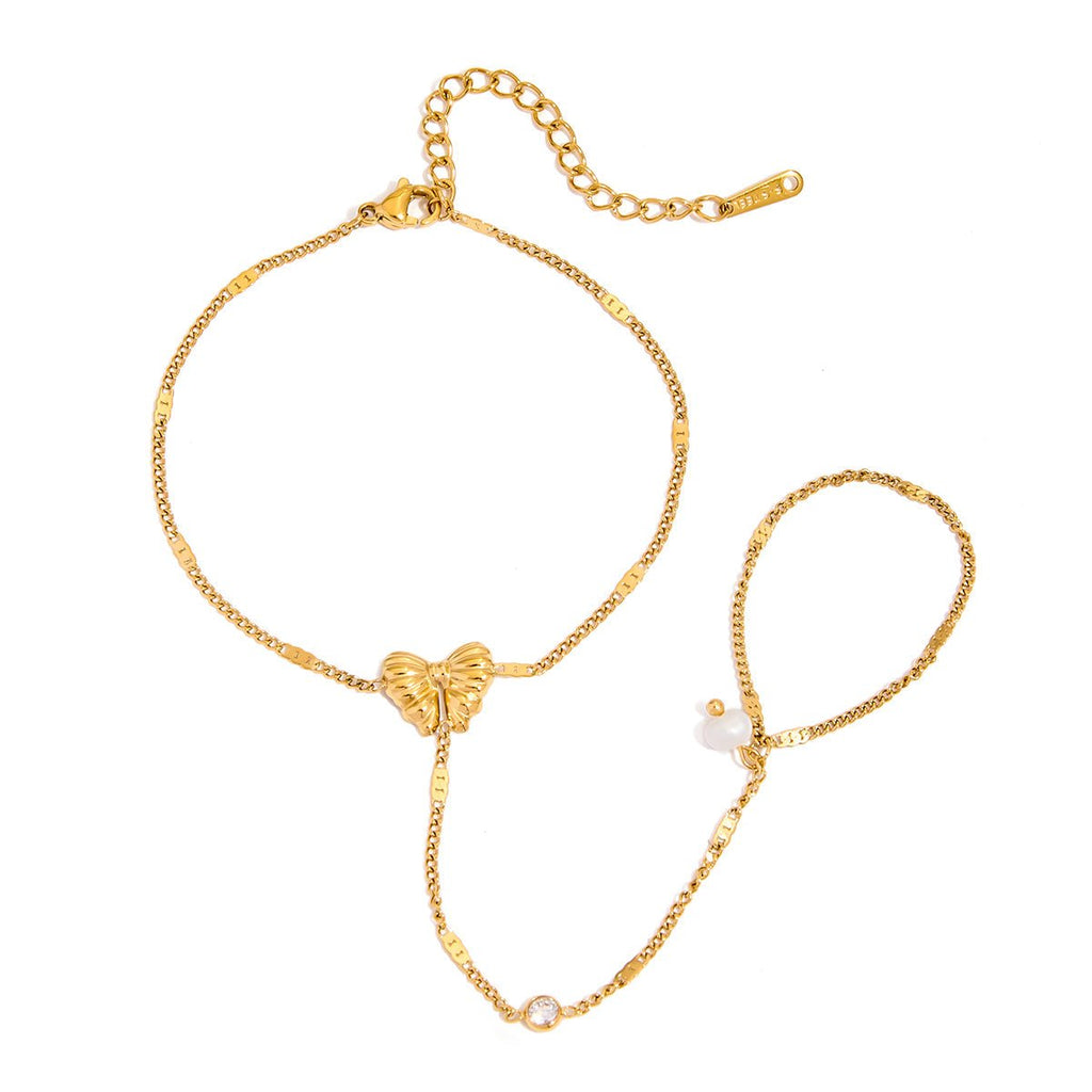 Alana Bow Ring Bracelet | 18K Gold-Plated