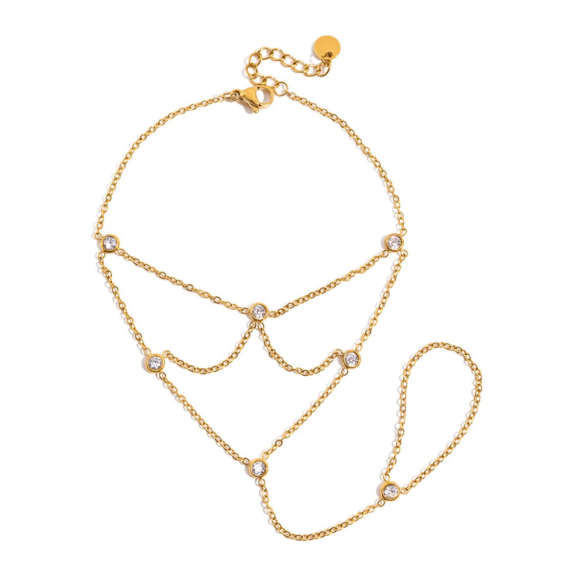 Elara Crystal Ring Bracelet | 18K Gold-Plated