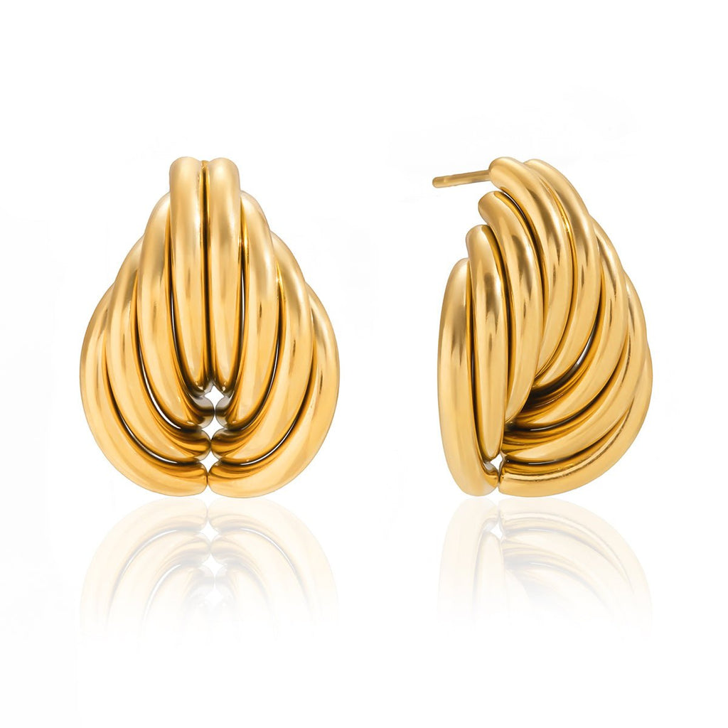 Bella Statement Stud Earrings | 18K Gold-Plated