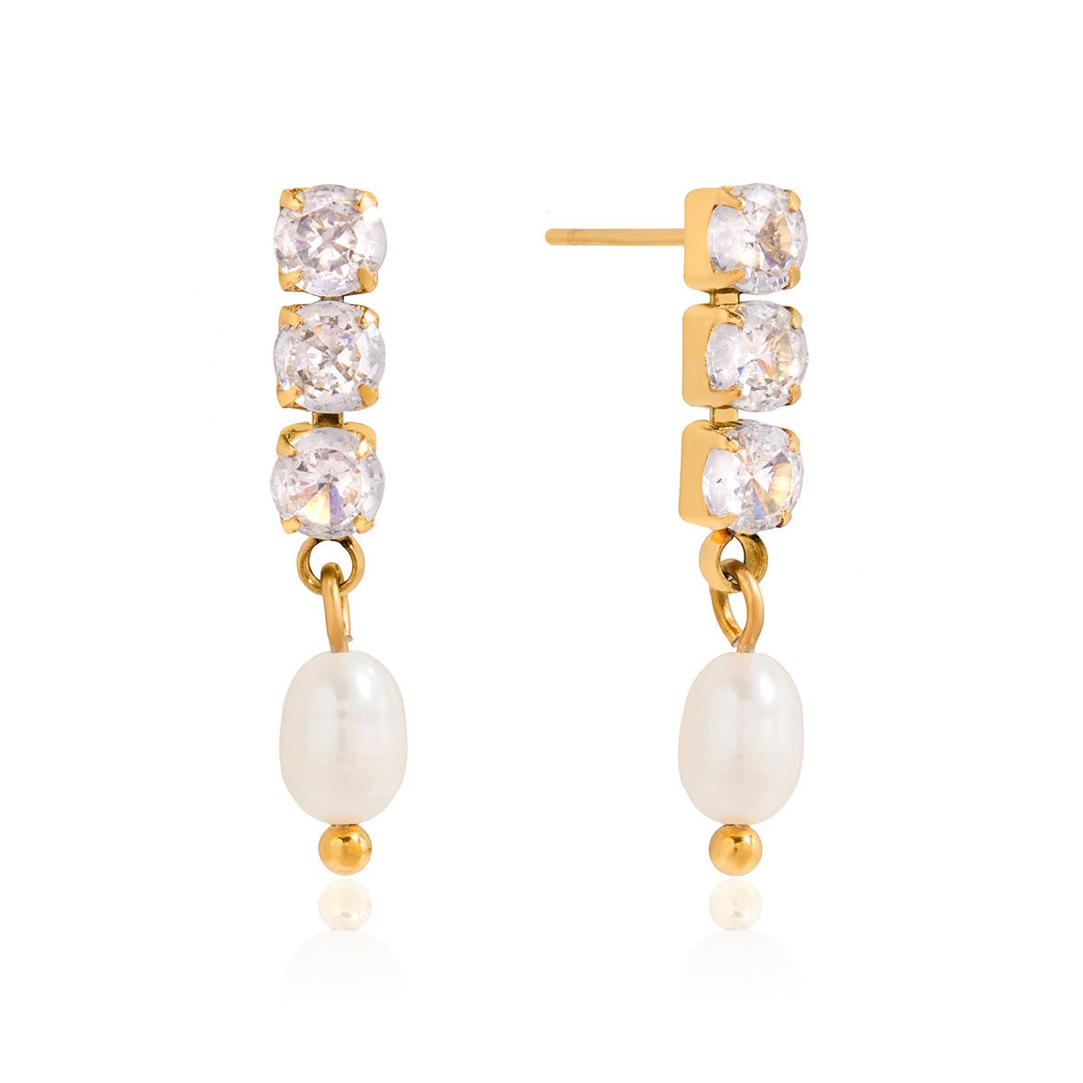 Saphira Drop Earrings | 18K Gold-Plated