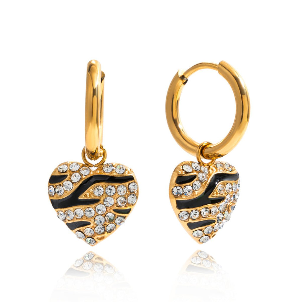 Clementine Heart Hoops | 18K Gold PVD