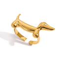 Thessaly Dachshund Ring | 18K Gold-Plated