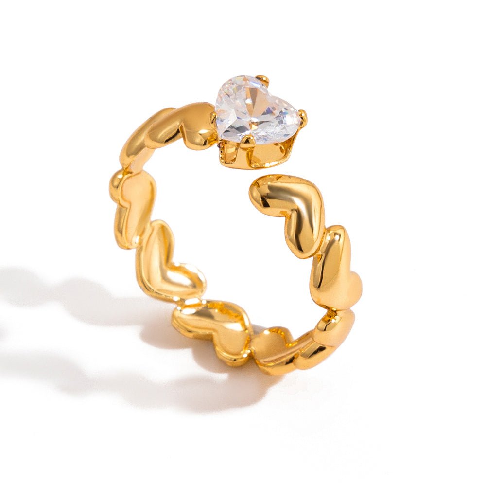 Celestine Heart Ring | 18K Gold-Plated