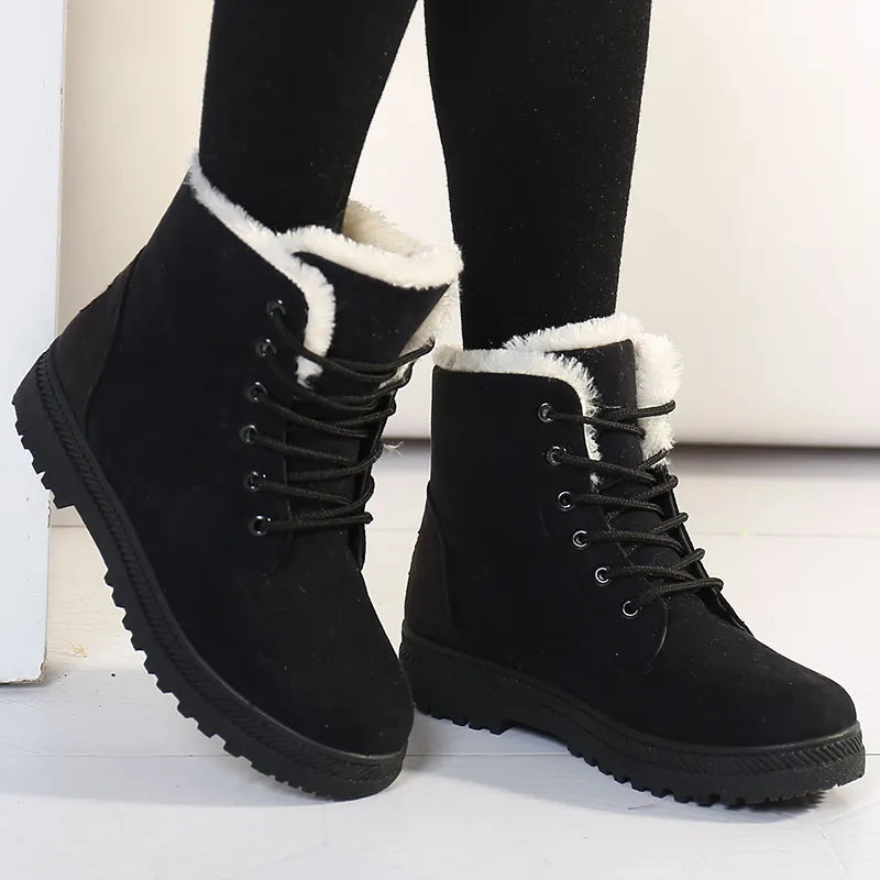 Women's Winter Snow Boots, Fur Lined