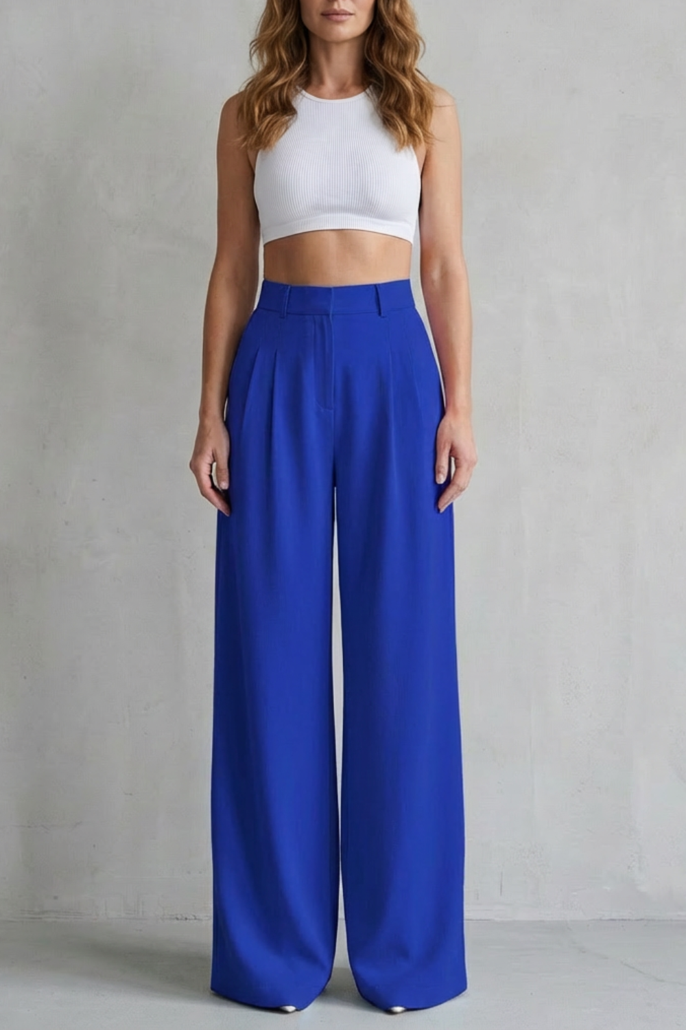 Lunévia – Flowing drape – Wide-leg tailored trousers
