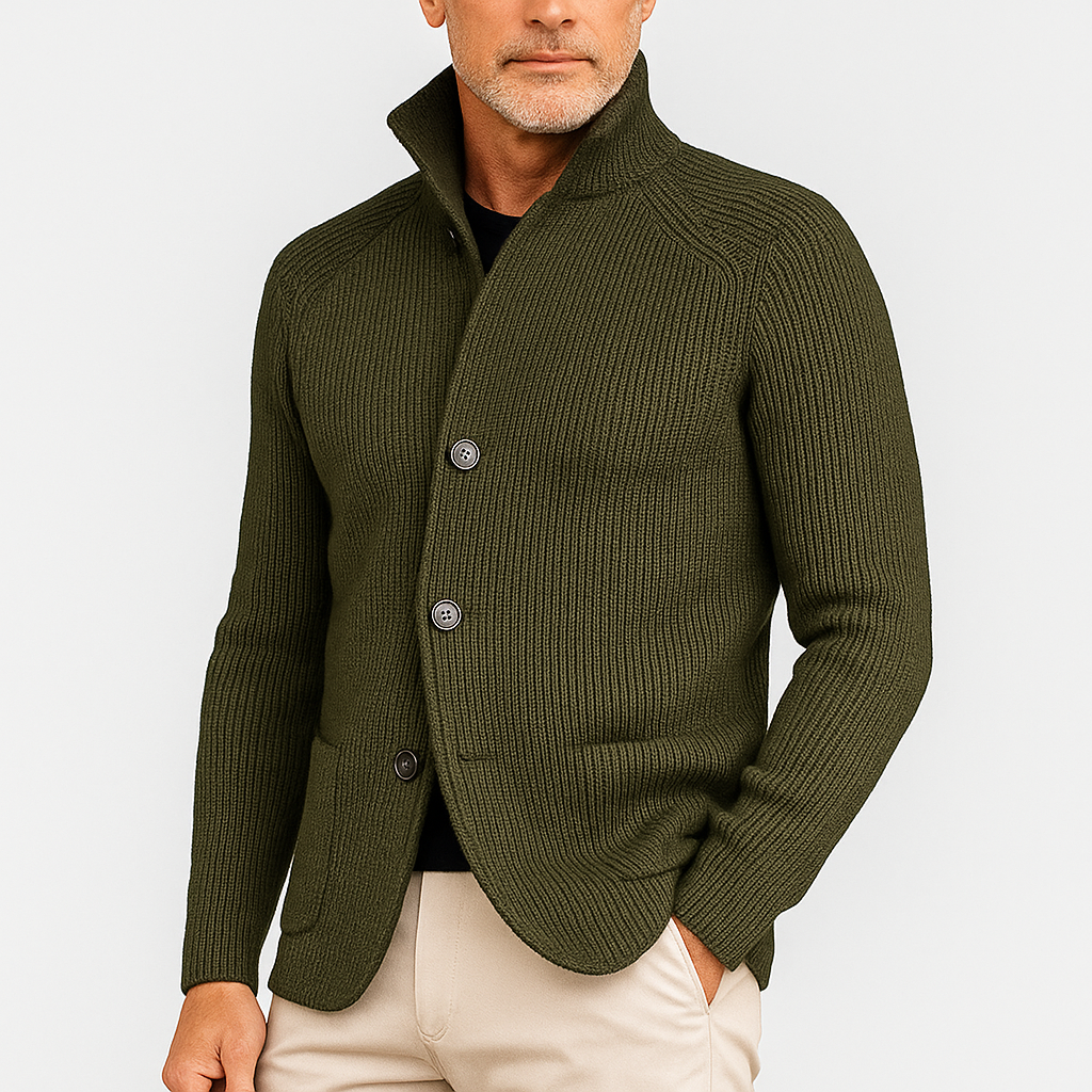 Men's Buttoned Knit Cardigan