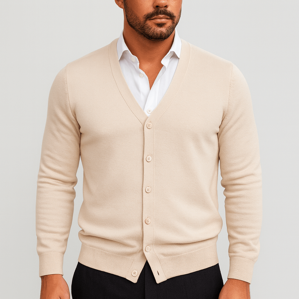 Men's V-Neck Button Cardigan