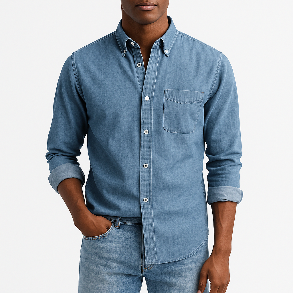 Men's Button-Up Denim Shirt