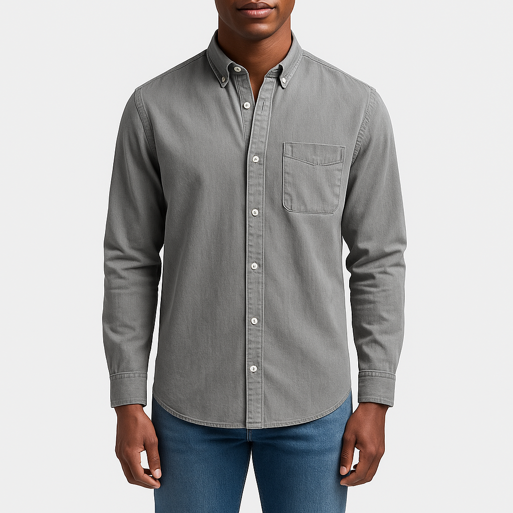 Men's Button-Up Denim Shirt