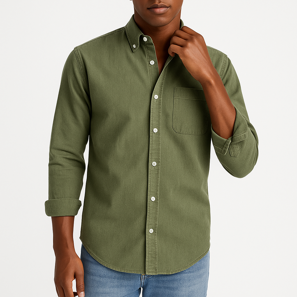 Men's Button-Up Denim Shirt