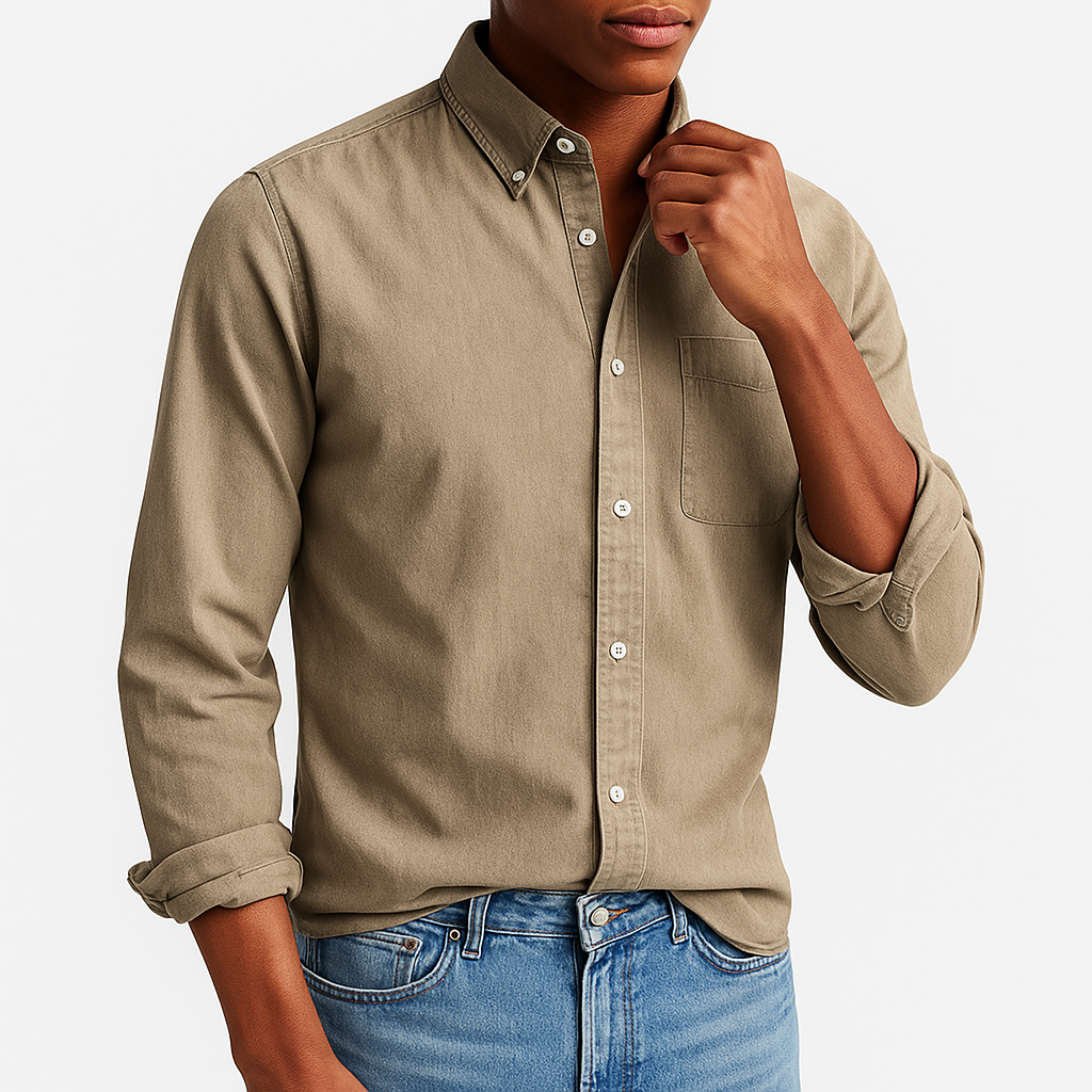 Men's Button-Up Denim Shirt