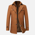 Men's Wool Trench Coat with Double Zip Collar