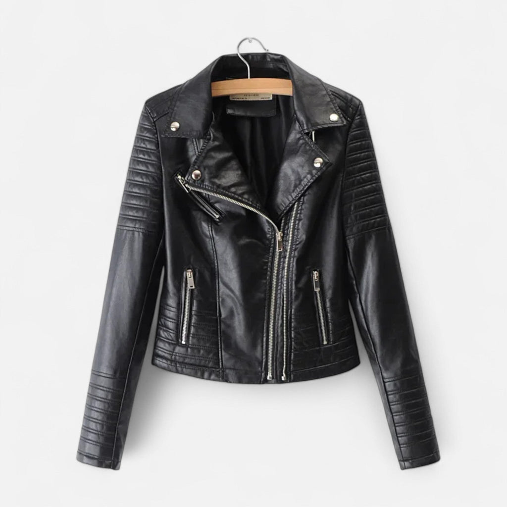Timeless Women's Leather Biker Design Jacket