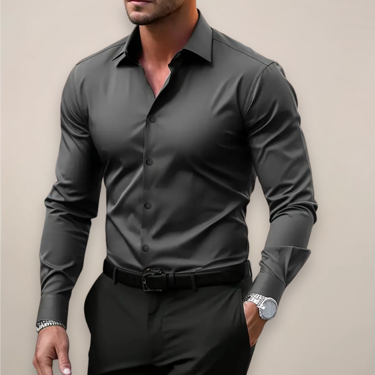 Elegant Slim-Fit Spring Shirt For Men