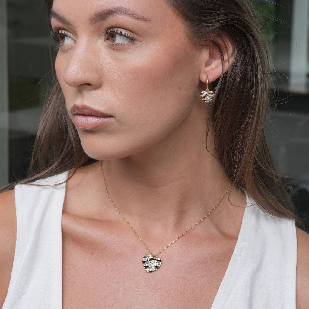 Clementine Heart Hoops | 18K Gold PVD