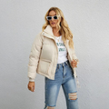 Women's Winter Puffer Jacket, Short High Neck