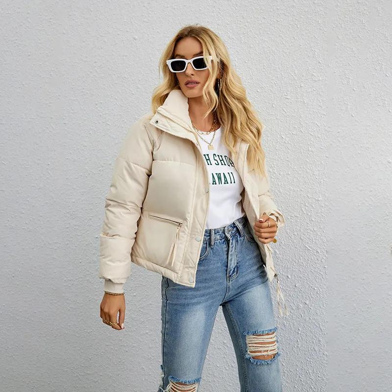 Women's Winter Puffer Jacket, Short High Neck