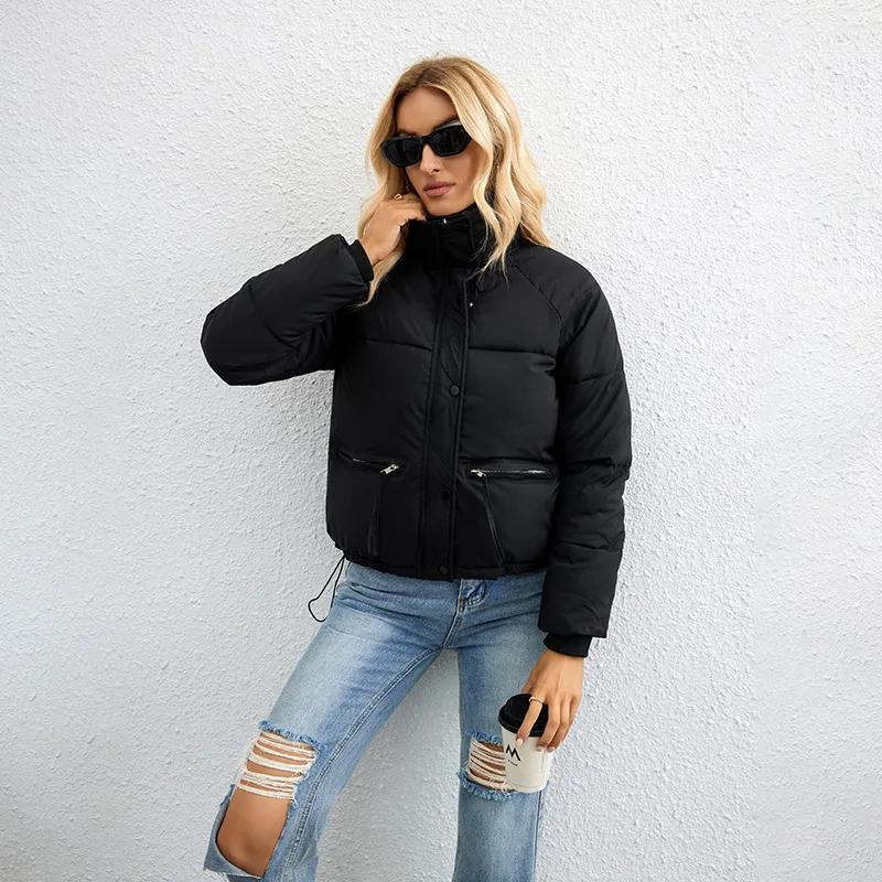 Women's Winter Puffer Jacket, Short High Neck