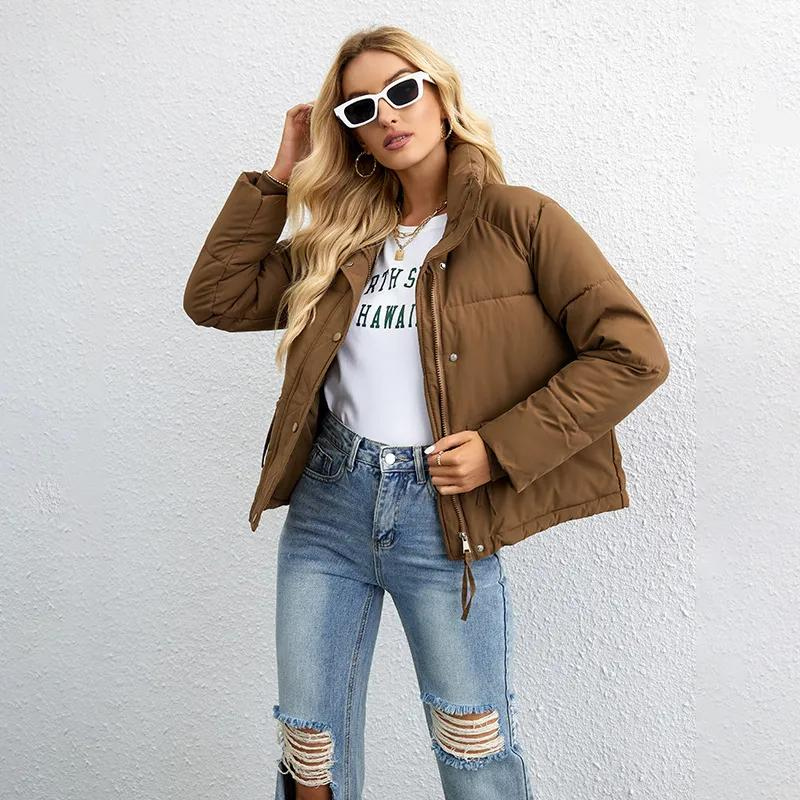 Women's Winter Puffer Jacket, Short High Neck