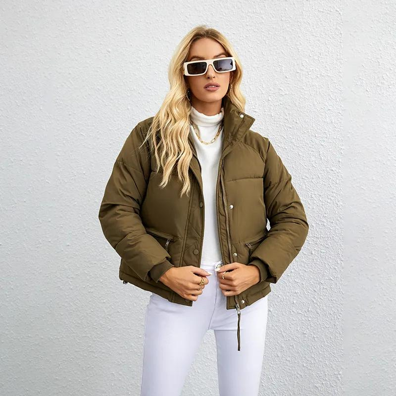 Women's Winter Puffer Jacket, Short High Neck