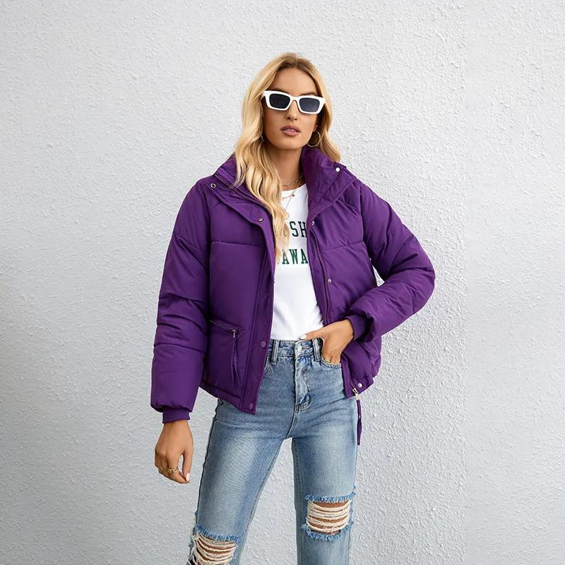 Women's Winter Puffer Jacket, Short High Neck