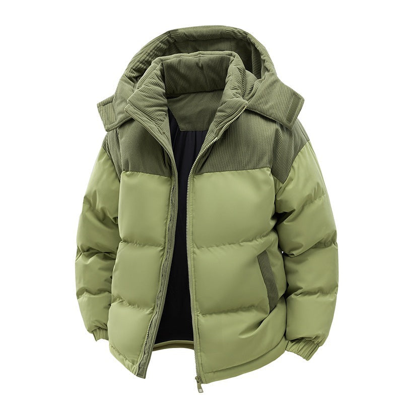 Men's Winter Puffer Jacket, Quilted and Fleece Lined
