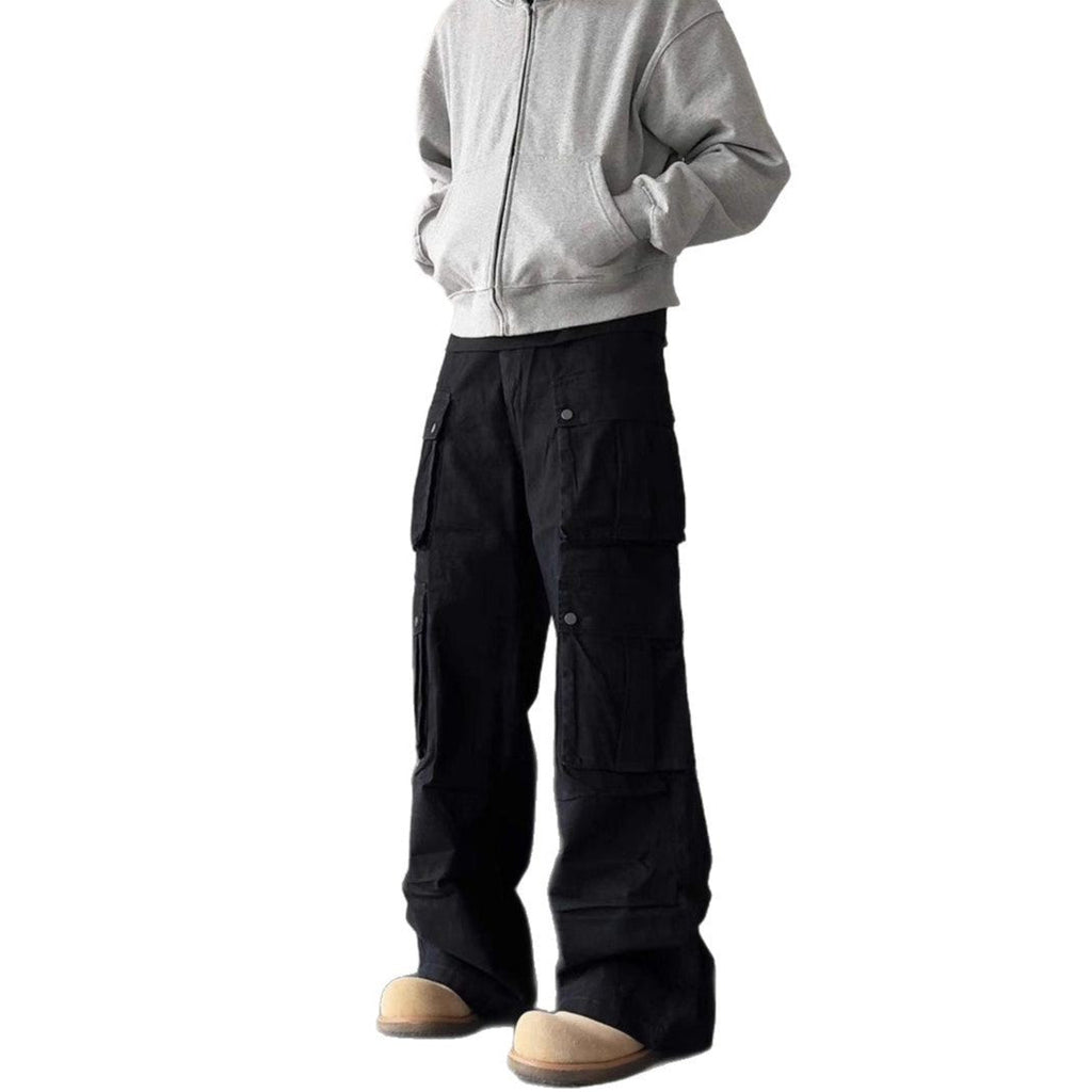 Men's Winter Cargo Trousers, Wide Leg and Multi-Pocket