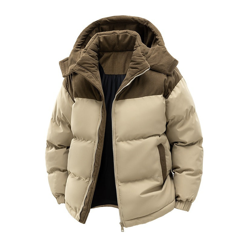 Men's Winter Puffer Jacket, Quilted and Fleece Lined