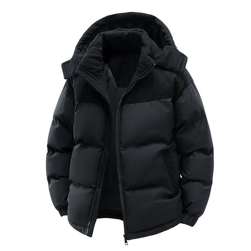 Men's Winter Puffer Jacket, Quilted and Fleece Lined