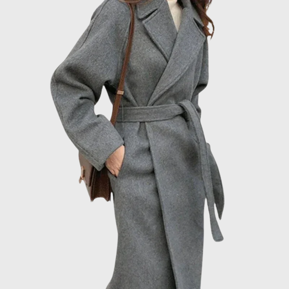 Women's Winter Wool-Blend Coat, Belted