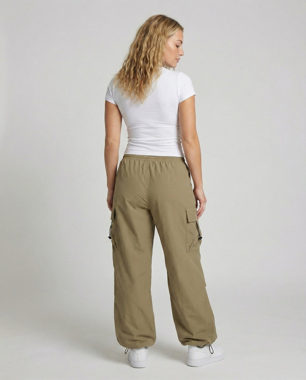 Women's Winter Cargo Pants, Balloon Fit and Drawstring