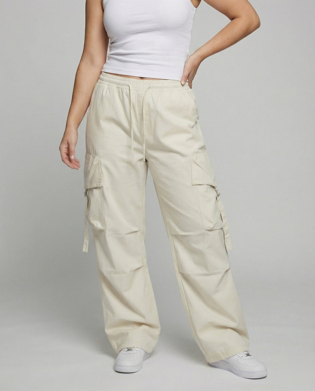 Women's Winter Cargo Pants, Baggy Drop-Crotch Fit
