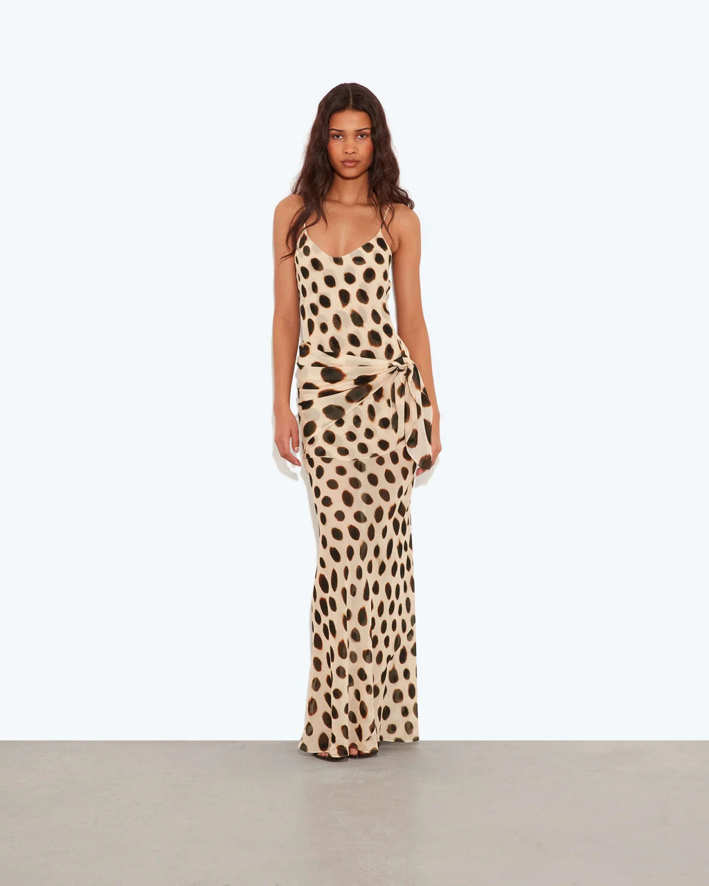 LEOPARD TIE MAXI DRESS