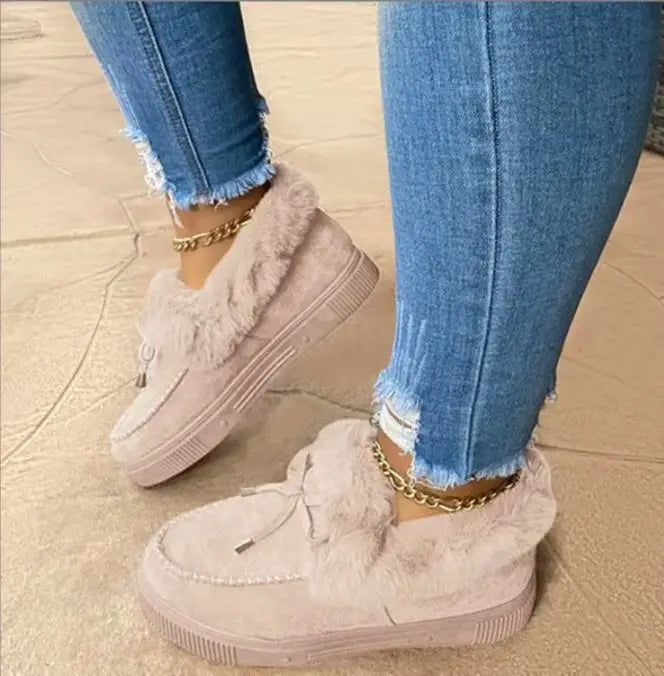 Women's Winter Moccasin Shoes, Plush Lined Slip-On