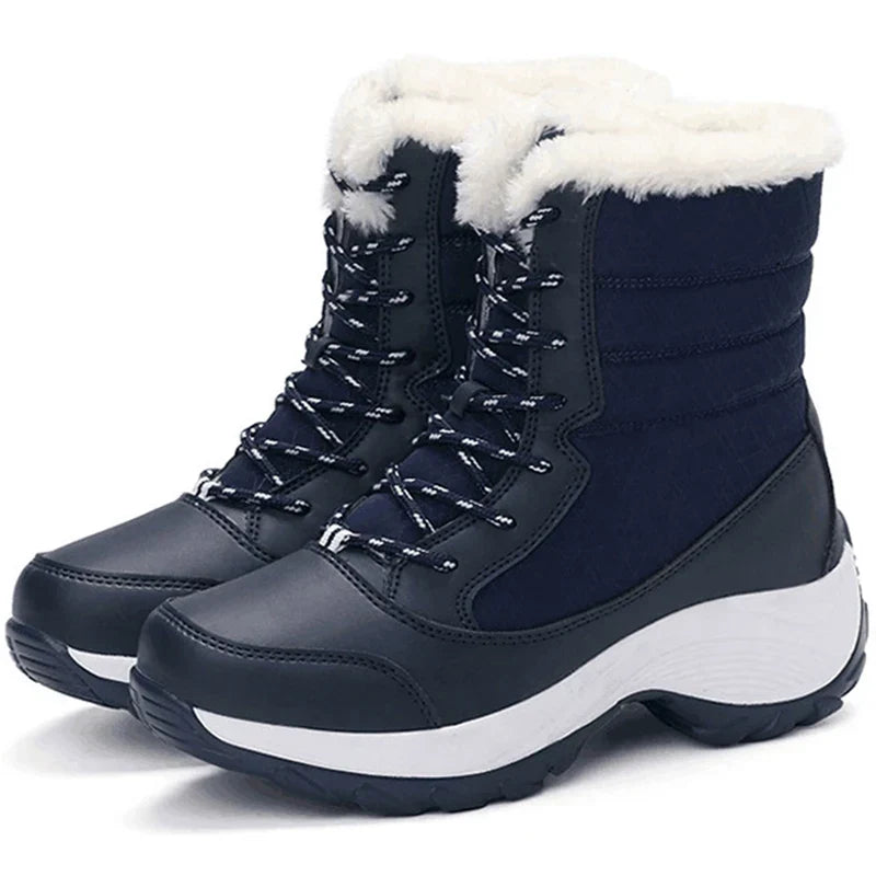 Women's Winter Snow Boots, Plush Lined and Lace-Up