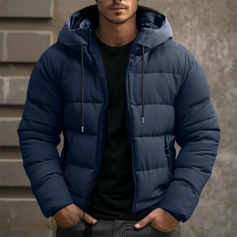 Men's Winter Hooded Puffer Jacket, Insulated