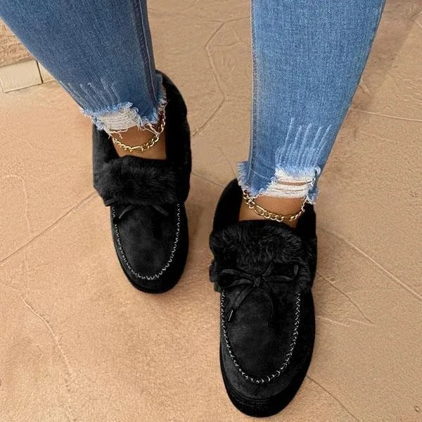 Women's Winter Moccasin Shoes, Plush Lined Slip-On