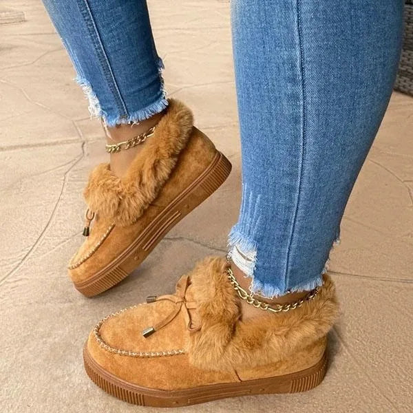 Women's Winter Moccasin Shoes, Plush Lined Slip-On