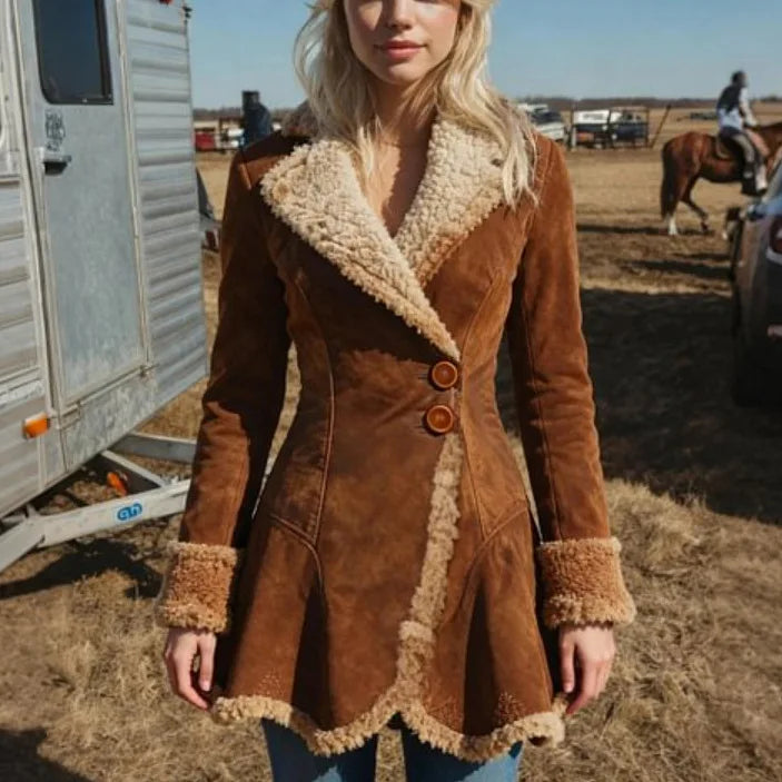 Women's Winter Coat, Faux-Fur Trim and Lapels