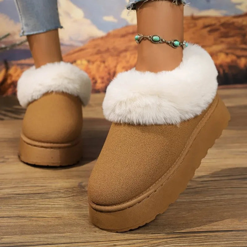 Women's Winter Snow Boots, Faux-Suede and Plush Lined